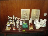 All angels, bird picture, other items on table