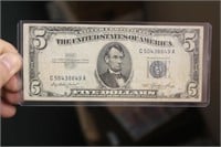 1953 Blue Seal $5.00 Note