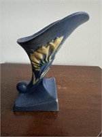 Blue Cornucopia Pottery Vase