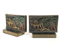 "The Ploughman" Bronze Painted Bookends