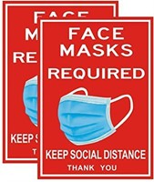 New face mask required sign