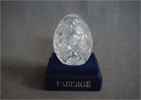 Faberge Clear Cut Crystal Egg Signed and Numbered