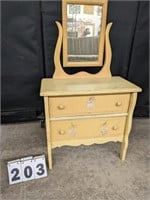 Painted Child's Dresser w/ Sewing Mirror