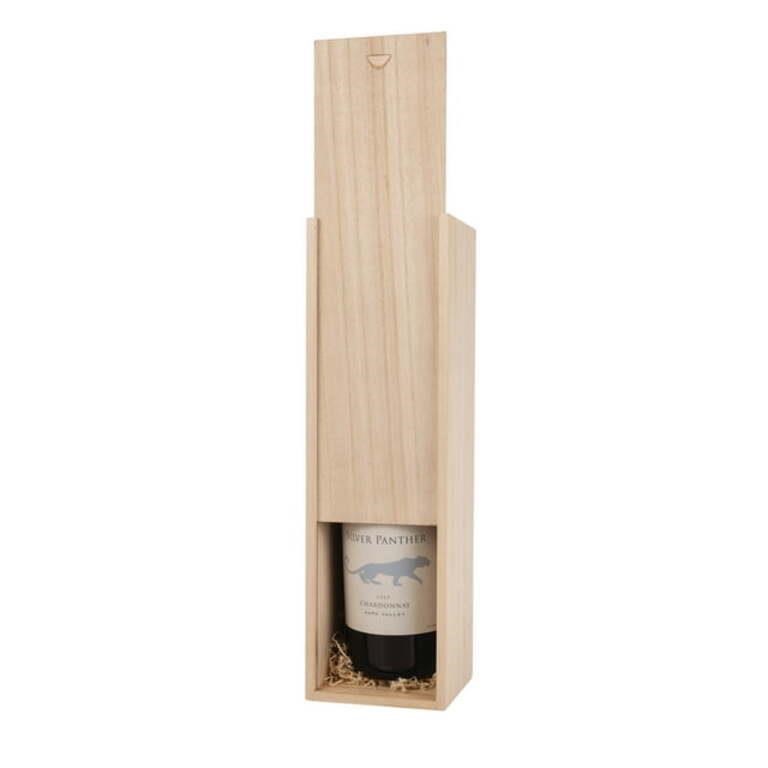 Twine Single Bottle Wooden Decorative Wine Box