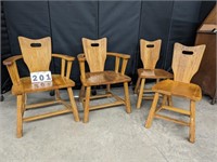 4 Oak Dining Chairs