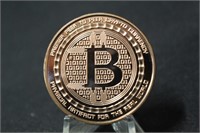 1oz .999 Bitcoin Solid Copper Coin