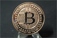 1oz .999 Bitcoin Solid Copper Coin