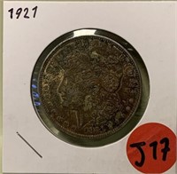 S - 1921 MORGAN SILVER DOLLAR (J17)