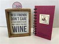 WINE LOVER'S Sign and Spiral Bound Journal