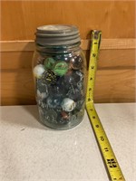 Atlas mason jar w oversized marbles