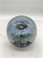 Designed Round Clear Glass Paperweight