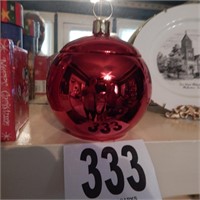 SHINY RED CERAMIC CHRISTMAS ORNAMENT CANISTER 8