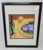Rafuse, Will Framed Fish and Wine Print