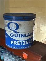 Vintage Quinlan Pretzel tin