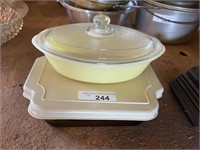 Glasbake 1 quart dish, Anchor ovenware 8x8 dish