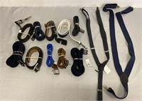 10 Various Belts & 2 Suspenders