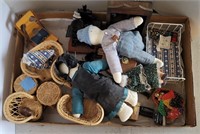 3- Soft Body Dolls and Assorted Doll Furniture
