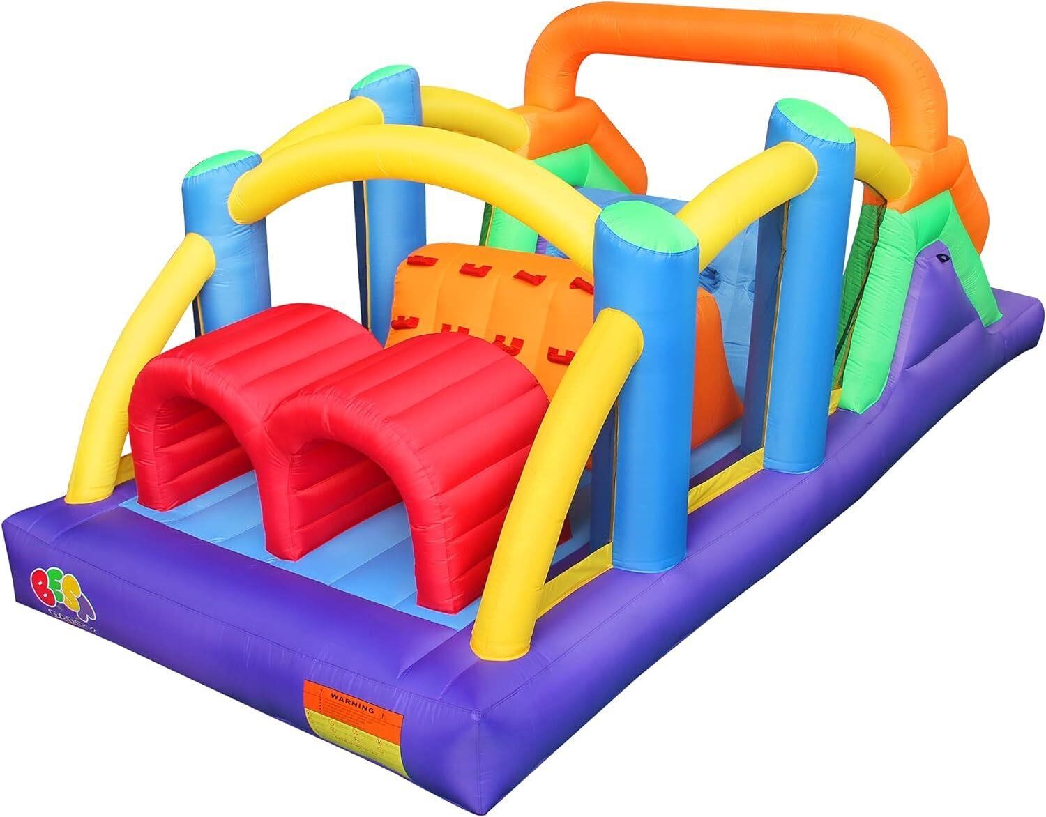 BESTPARTY Inflatable Obstacle Course Bounce House