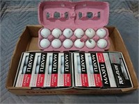 assortment of golf balls