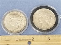 Lot of 2 Peace silver dollars 1922, 1922D       (k