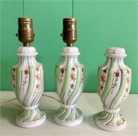 Vintage Porcelain Floral Lamps - Made in Japan