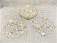 Snack Tray / Cup, Clear Glass, Set of 8