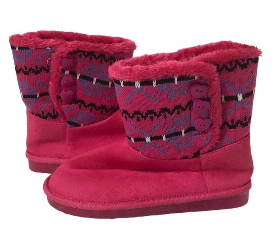 Girl's Knit Boot Slippers