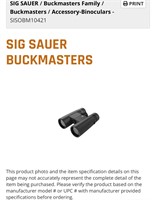 Sig Sauer Buckmasters 10X42mm Binoculars