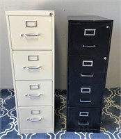 66-PAIR OF METAL FILE CABINETS (BLACK/WHITE)