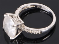 STERLING SILVER WHITE SAPPHIRE LADIES RING