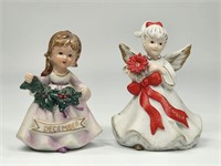 2) CERAMIC DECEMBER CHRISTMAS FIGURES