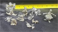 Assorted pewter figures.