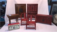 6 PIECES ASIAN DOLL FURNITURE