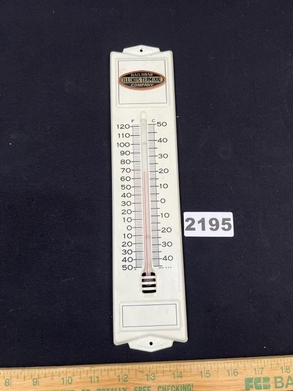 Illinois Terminal Railroad Metal Thermometer