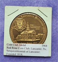 Red Rose Coin Club Medal