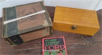 2 Wooden Advertising Boxes & Funny Story Ford