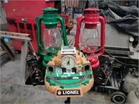 Barn Lanterns, Lionel Clock & Train Bookends