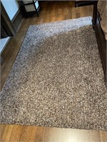 BLUE AND BROWN SHAG  RUG