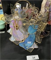 Art Glass & Brass Angel Figures.