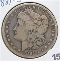 1881-S Morgan Silver Dollar.