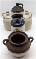 (MN) Pottery jugs. Tallest is 10.5".