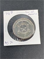 1991 D Law Enforcement memorial clad half dollar M