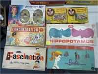 VINTAGE BOARD GAMES - THE BARBIE GAME & PUZZLES