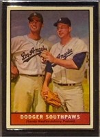 1961 Topps BB Card #207 "Dodger Southpaws"