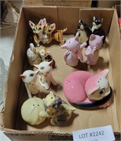 7 VTG. CERAMIC CAT S/P SHAKER SETS