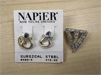 Weiss Brooch pin and Napier pierced earrings