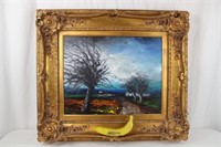 Orig. Scoppettone Oil on Canvas Landscape