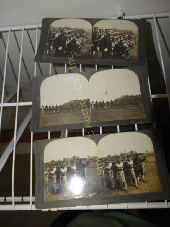 Stereoscope photo cards, 3 Japanese  Military