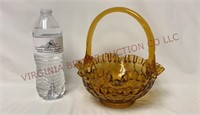 Fenton Art Glass Colonial Thumbprint Basket