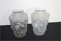 Two 7½"H Goofus Glass Vases